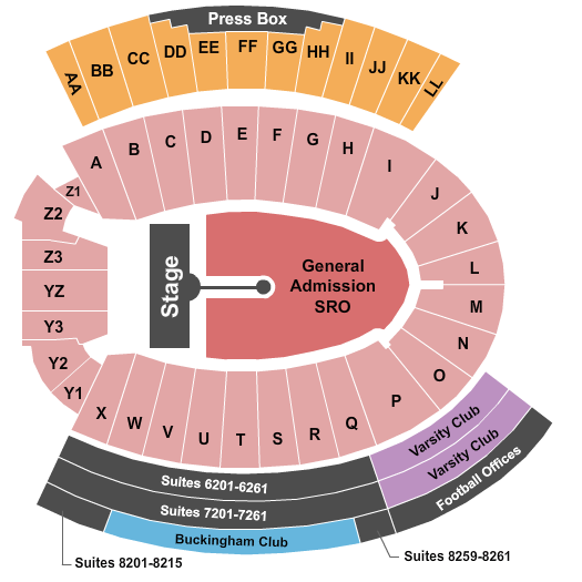 Camp Randall Stadium Coldplay Seating Chart